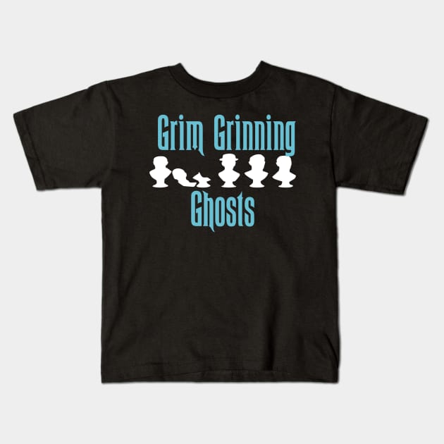 Ghostly Grim Grinning Ghosts Kids T-Shirt by magicmirror